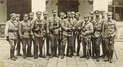 J&oacute;zef Piłsudski ze sztabem (1914)